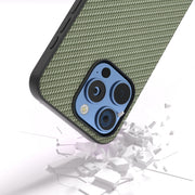 For iPhone 16 Pro Carbon Fiber Texture Protective Phone Case(Green)