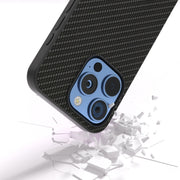 For iPhone 16 Pro Carbon Fiber Texture Protective Phone Case(Black)