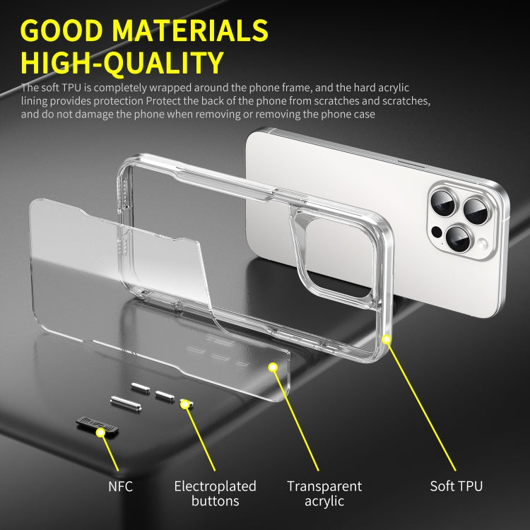 For iPhone 16 Pro Acrylic + TPU Transparent Full Coverage Phone Case