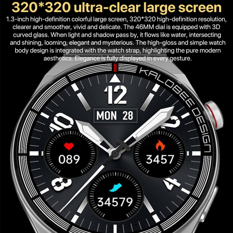 1.3 inch Leather Band IP68 Water-resistant Smart Watch Support Bluetooth Call(Black)