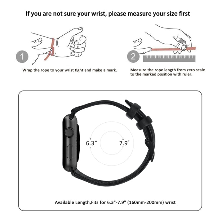 For Apple Watch Series 4 40mm Oil Wax Genuine Leather Watch Band(Black)