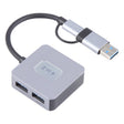 BYL-2320A 4 in 2 USB + USB-C / Type-C to USB + USB-C / Type-C 4 Port HUB Adapter(Grey) - USB 3.0 HUB by PMC TechLife | Online Shopping South Africa | PMC TechLife | Buy Now Pay Later Mobicred