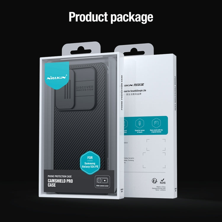 For Samsung Galaxy S24 FE 5G NILLKIN Black Mirror Pro Series Camshield PC Phone Case(Black)