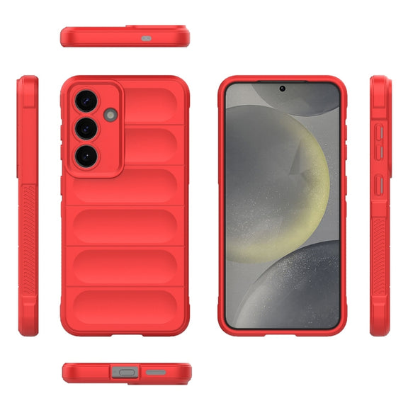 For Samsung Galaxy S25 5G Magic Shield TPU + Flannel Phone Case(Red)