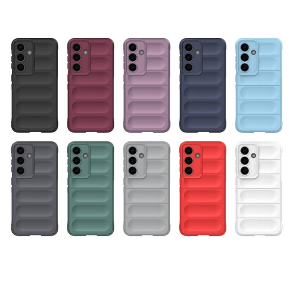For Samsung Galaxy S25 5G Magic Shield TPU + Flannel Phone Case(Red)