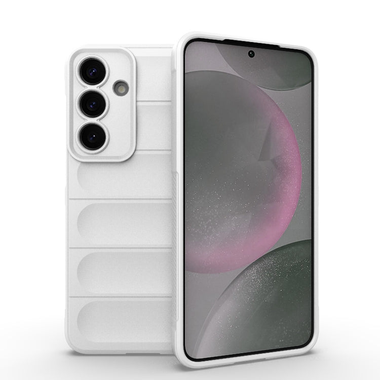 For Samsung Galaxy S25+ 5G Magic Shield TPU + Flannel Phone Case(White)