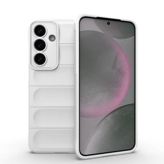 For Samsung Galaxy S25+ 5G Magic Shield TPU + Flannel Phone Case(White)