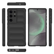 For Samsung Galaxy S25 Ultra 5G Magic Shield TPU + Flannel Phone Case(Black)