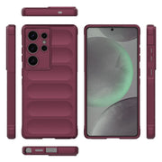 For Samsung Galaxy S25 Ultra 5G Magic Shield TPU + Flannel Phone Case(Wine Red)
