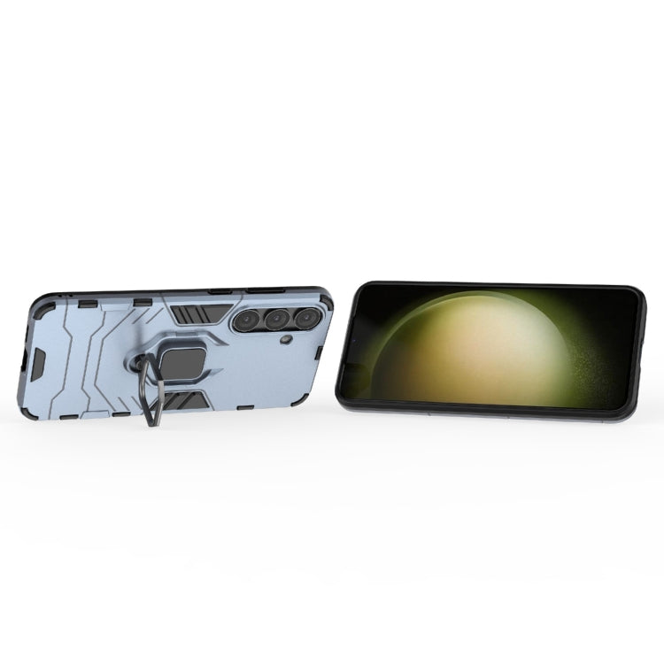 For Samsung Galaxy S25+ 5G PC + TPU Shockproof Protective Phone Case with Magnetic Ring Holder(Navy Blue)