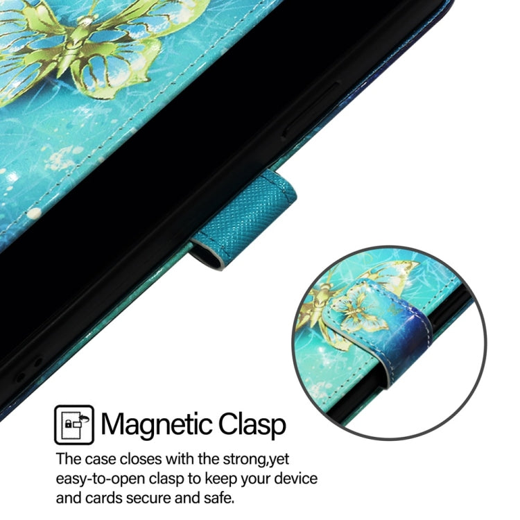 For Honor Magic6 Pro Global 3D Painting Horizontal Flip Leather Phone Case(Golden Butterfly)