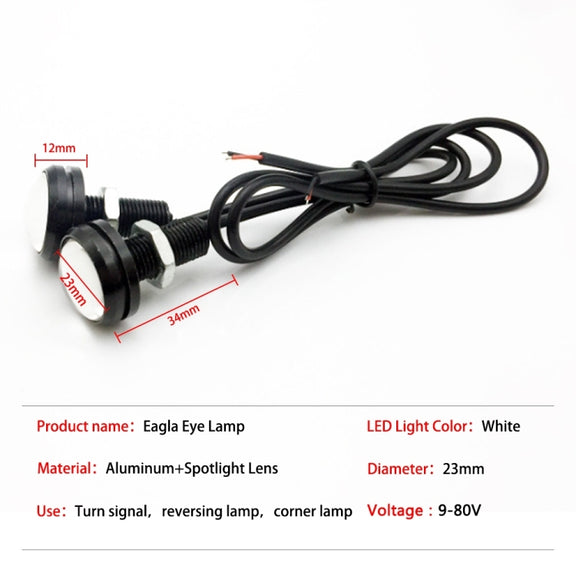 10pcs 23mm 1.5W DC12V Motorcycle Eagle Eye Light Double Lens Strobe Light(Yellow Light)