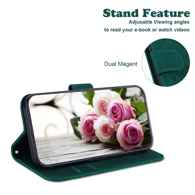 For Redmi K70 / K70 Pro Butterfly Rose Embossed Leather Phone Case(Green)