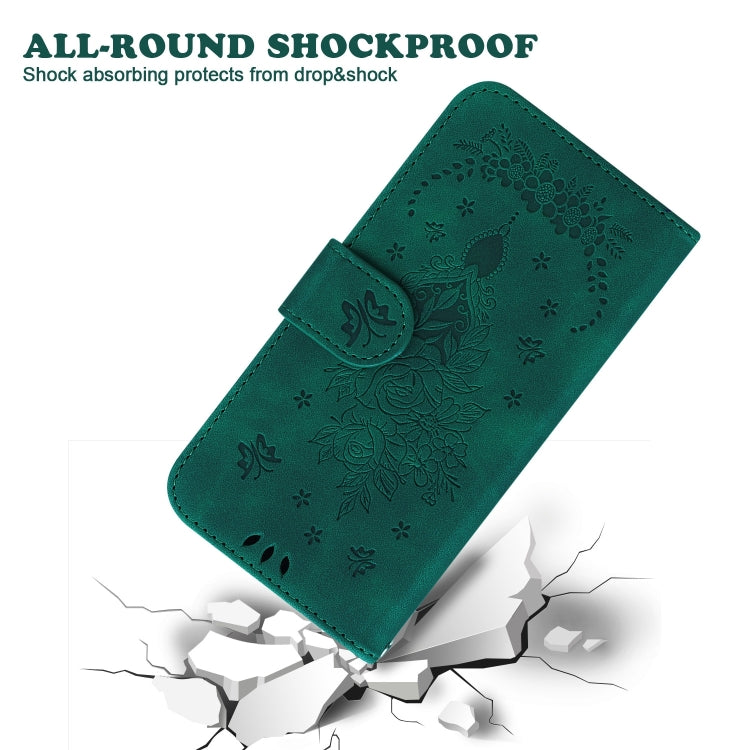 For Redmi K70 / K70 Pro Butterfly Rose Embossed Leather Phone Case(Green)