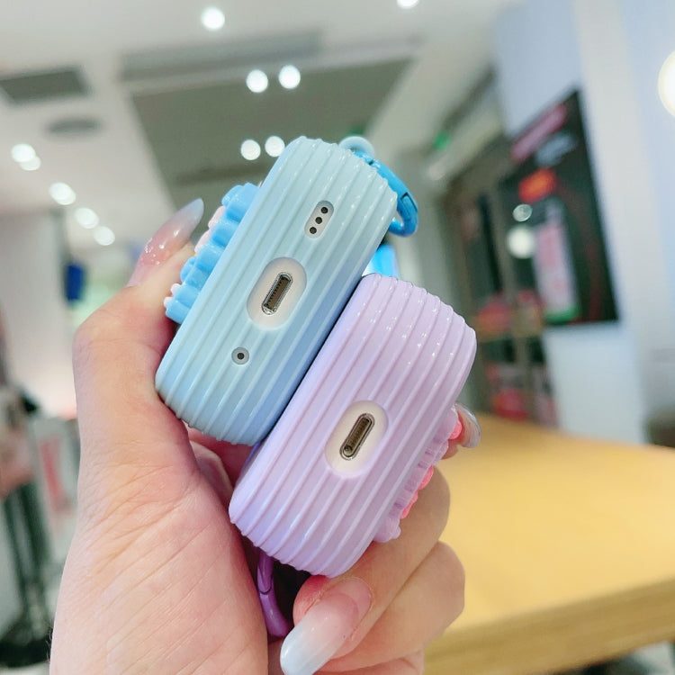 For AirPods 3 Fresh 3D Text Skin Feel Earbuds Box PC Case(Purple)