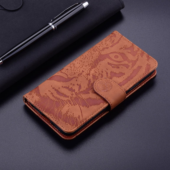 For Redmi K70 / K70 Pro Tiger Embossing Pattern Flip Leather Phone Case(Brown)