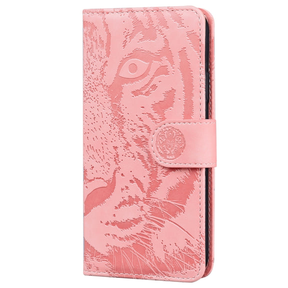 For Redmi K70 / K70 Pro Tiger Embossing Pattern Flip Leather Phone Case(Pink)