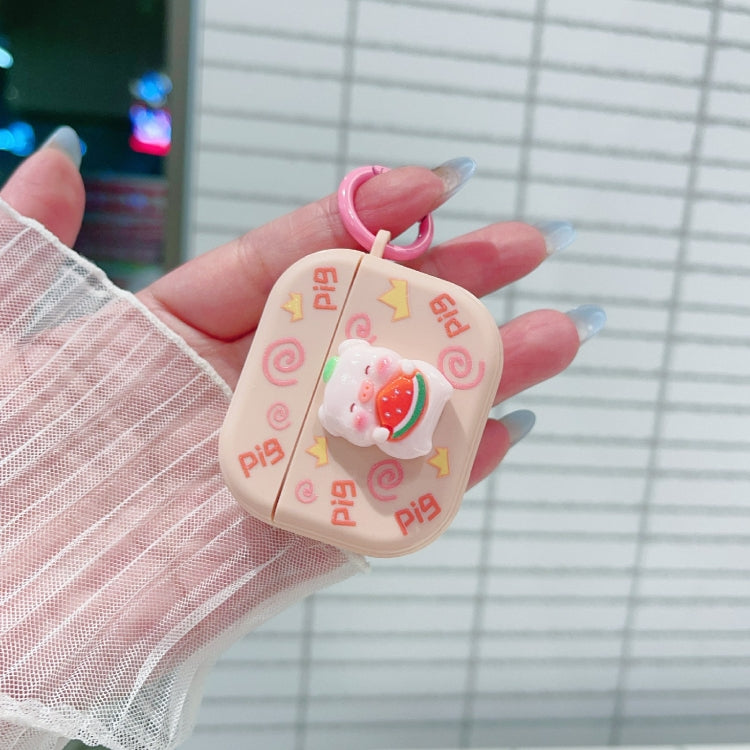 For AirPods Pro Fresh 3D Piglet Pattern Earbuds Box PC Case