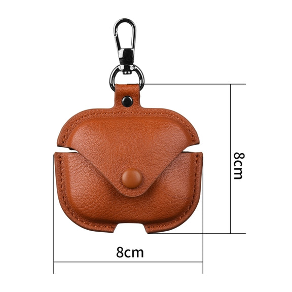 For Redmi Buds 5 / 6S Business Leather Earphone Protective Case with Hook(Light Brown)