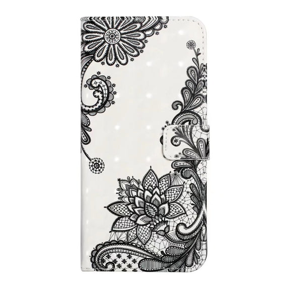For Samsung Galaxy S25+ 5G Oil Embossed 3D Drawing Leather Phone Case(Lace Flower)