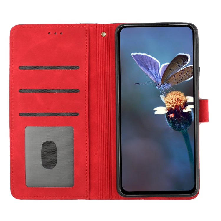 For Samsung Galaxy S25+ 5G Flower Embossing Pattern Leather Phone Case(Red)