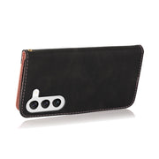 For Samsung Galaxy S25 5G Dual-color Stitching Leather Phone Case(Black Rose Gold)