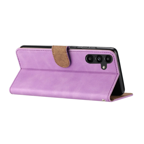 For Samsung Galaxy S25 5G Seven Butterflies Embossed Leather Phone Case(Purple)