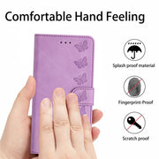 For Samsung Galaxy S25 Ultra 5G Seven Butterflies Embossed Leather Phone Case(Purple)