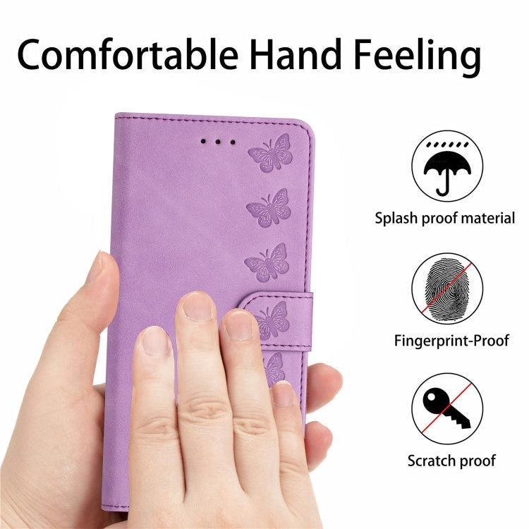 For Samsung Galaxy S25 Ultra 5G Seven Butterflies Embossed Leather Phone Case(Purple)