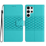 For Samsung Galaxy S25 Ultra 5G Diamond Embossed Skin Feel Leather Phone Case(Blue)