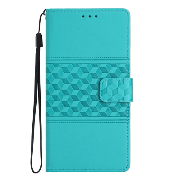 For Samsung Galaxy S25 Ultra 5G Diamond Embossed Skin Feel Leather Phone Case(Blue)