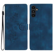 For Samsung Galaxy S25 5G Flower Butterfly Embossing Pattern Leather Phone Case(Blue) - Galaxy S25 5G Cases by PMC Jewellery | Online Shopping South Africa | PMC Jewellery | Buy Now Pay Later Mobicred