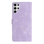 For Samsung Galaxy S25 Ultra 5G Flower Butterfly Embossing Pattern Leather Phone Case(Purple)