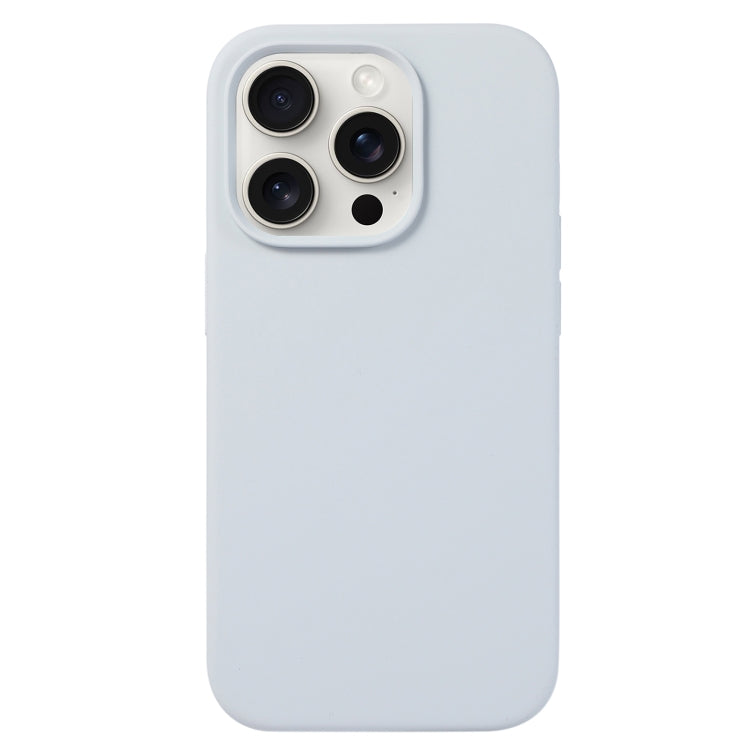 For iPhone 16 Pro Liquid Silicone Phone Case(Blue Grey)
