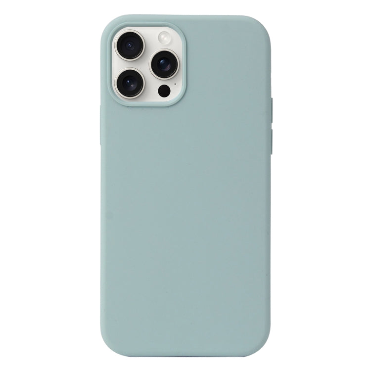 For iPhone 16 Pro Max Liquid Silicone Phone Case(Emerald Green)