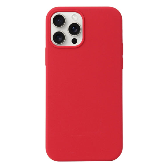 For iPhone 16 Pro Max Liquid Silicone Phone Case(Carmine Red)