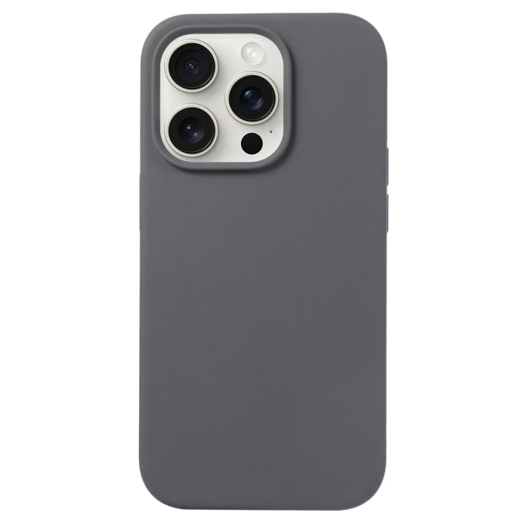 For iPhone 16 Pro Max Liquid Silicone Phone Case(Charcoal Black)