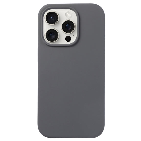 For iPhone 16 Pro Max Liquid Silicone Phone Case(Charcoal Black)