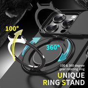 For iPhone 16 Sliding Camshield Ring Holder Phone Case(Black)