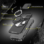 For iPhone 16 Pro Sliding Camshield Ring Holder Phone Case(Blue)