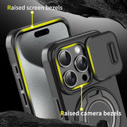 For iPhone 16 Sliding Camshield Ring Holder Phone Case(Black)