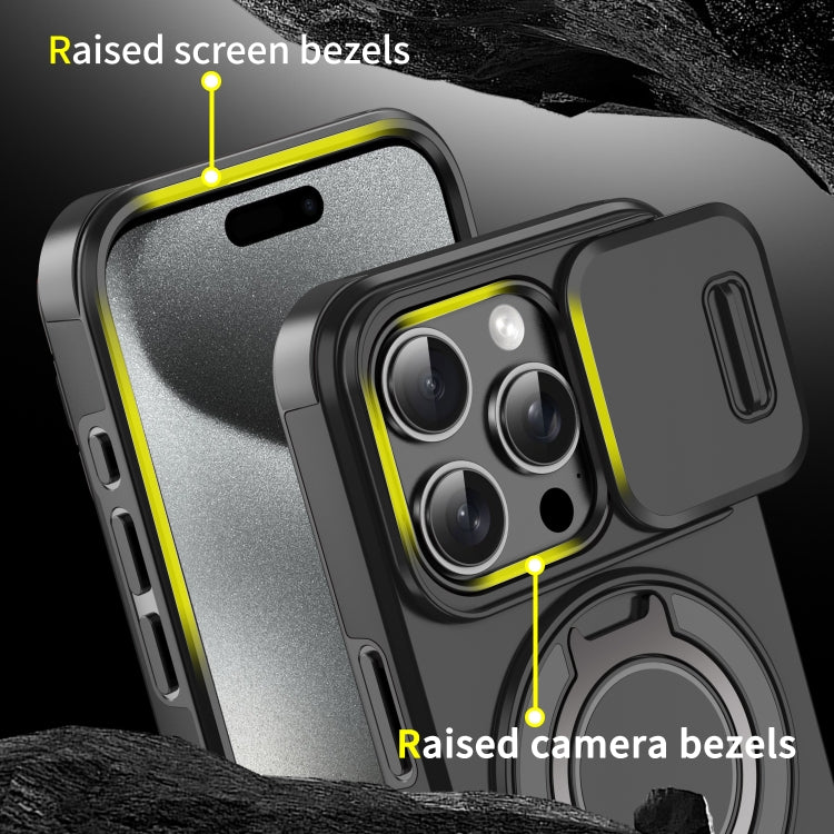 For iPhone 16 Sliding Camshield Ring Holder Phone Case(Blue)