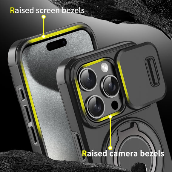 For iPhone 16 Sliding Camshield Ring Holder Phone Case(Purple)