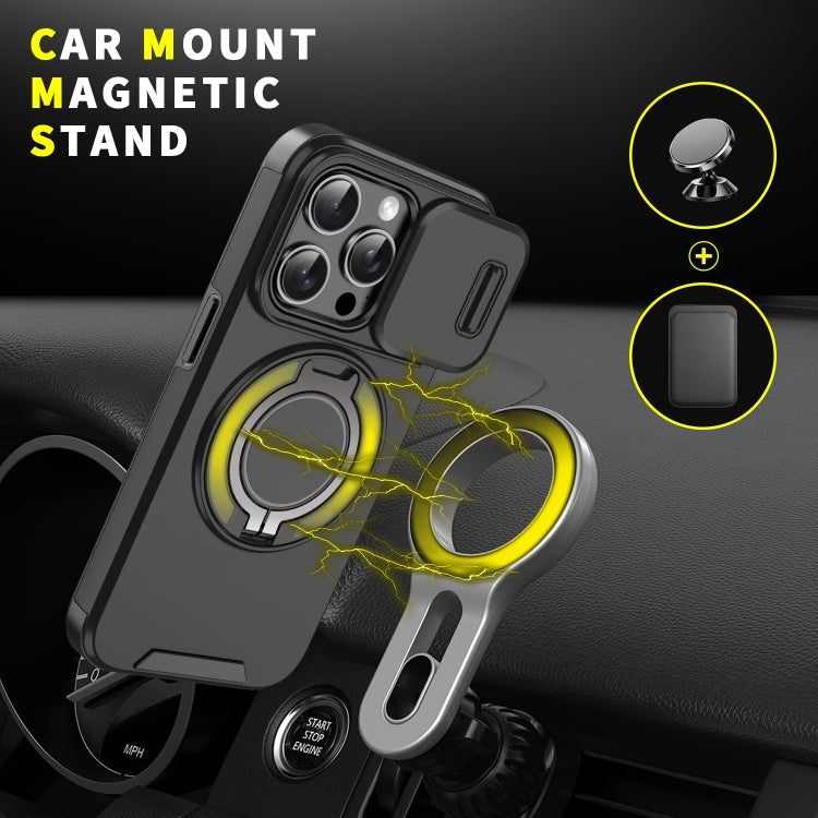 For iPhone 16 Plus Sliding Camshield Ring Holder Phone Case(Red)