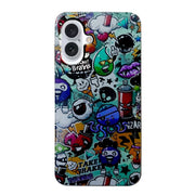 For iPhone 16 Colored Drawing Pattern TPU Phone Case(Graffiti)