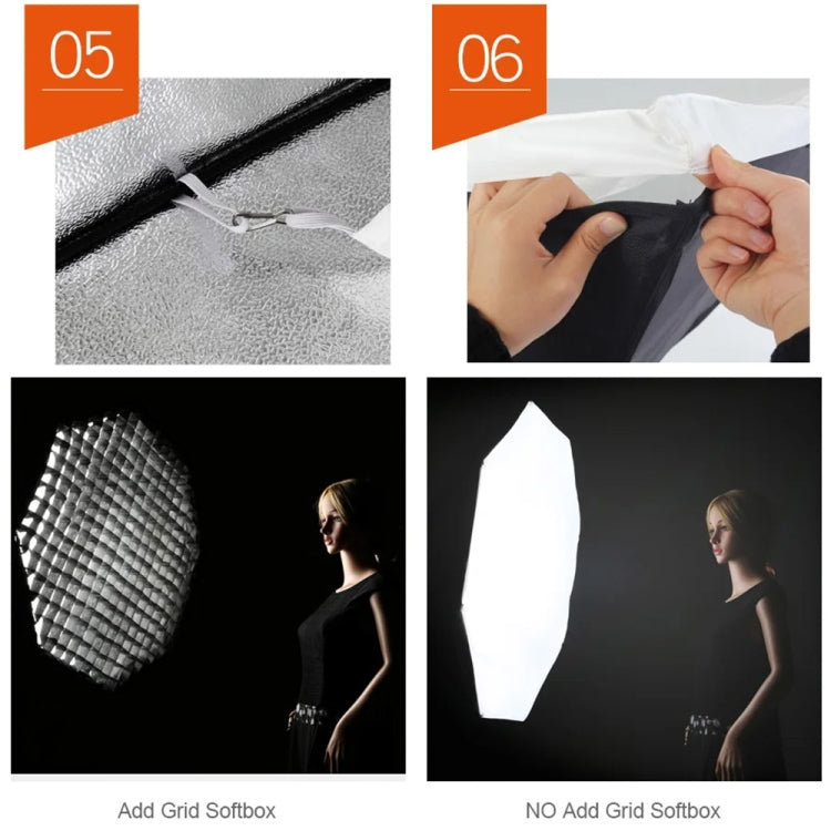 Godox Octagon Honeycomb Grid Softbox with Bowens Mount, Size:120cm