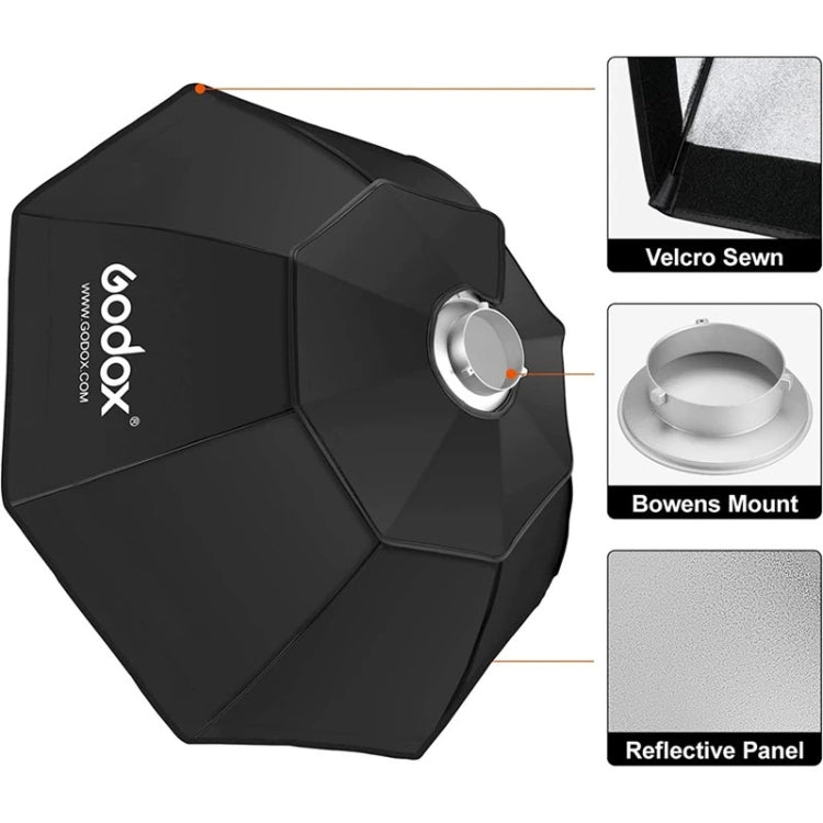 Godox Octagon Honeycomb Grid Softbox with Bowens Mount, Size:140cm