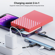 5 in 2 Multi-function HUB Adapter, Interface:USB-C / Type-C + USB-A(Silver)