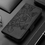 For Redmi K70 Ultra 5G Global Embossed Rose RFID Anti-theft Leather Phone Case(Black)
