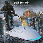 ONIKUMA CW917 RGB 4800DPI Dual Mode Wired + 2.4GHz Wireless Mouse(White)